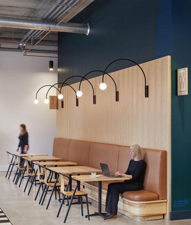 Flexible hot desks arrangement for Chill Zone, cafe setup type to cater for those who wants to work at work-friendly cafe.